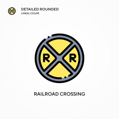 Demiryolu vektör ikonu. Modern vektör illüstrasyon kavramları. Düzenlemesi ve kişiselleştirmesi kolay.