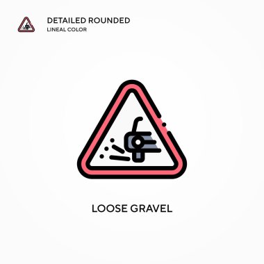 Gevşek çakıl vektör simgesi. Modern vektör illüstrasyon kavramları. Düzenlemesi ve kişiselleştirmesi kolay.