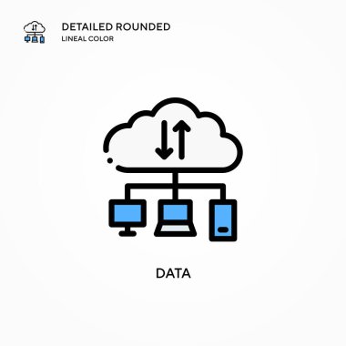 Veri vektör simgesi. Modern vektör illüstrasyon kavramları. Düzenlemesi ve kişiselleştirmesi kolay.
