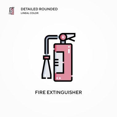 Yangın söndürme vektör simgesini ateşle. Modern vektör illüstrasyon kavramları. Düzenlemesi ve kişiselleştirmesi kolay.
