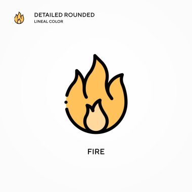 Vektör simgesini ateşle. Modern vektör illüstrasyon kavramları. Düzenlemesi ve kişiselleştirmesi kolay.