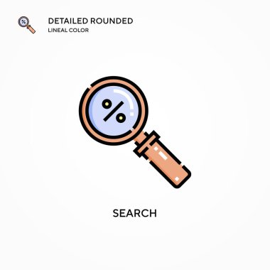 Arama vektör simgesi. Modern vektör illüstrasyon kavramları. Düzenlemesi ve kişiselleştirmesi kolay.
