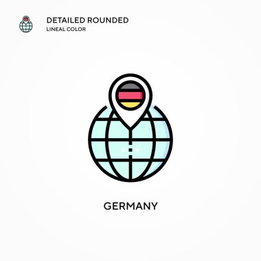 Almanya vektör ikonu. Modern vektör illüstrasyon kavramları. Düzenlemesi ve kişiselleştirmesi kolay.