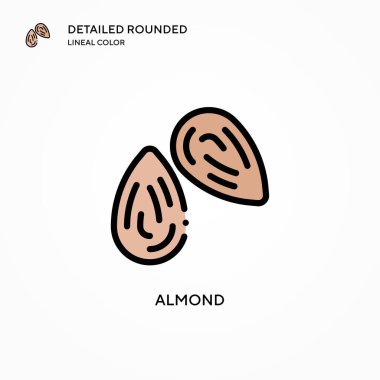 Badem vektör simgesi. Modern vektör illüstrasyon kavramları. Düzenlemesi ve kişiselleştirmesi kolay.