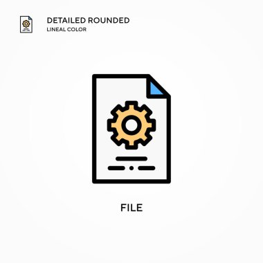 Dosya vektör simgesi. Modern vektör illüstrasyon kavramları. Düzenlemesi ve kişiselleştirmesi kolay.
