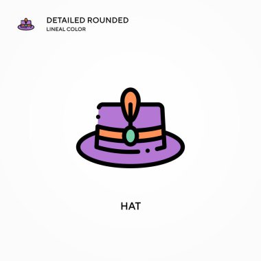 Şapka vektör simgesi. Modern vektör illüstrasyon kavramları. Düzenlemesi ve kişiselleştirmesi kolay.