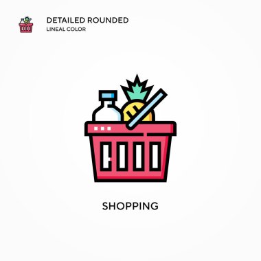 Alışveriş vektörü ikonu. Modern vektör illüstrasyon kavramları. Düzenlemesi ve kişiselleştirmesi kolay.