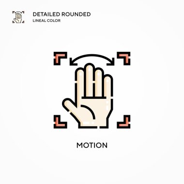 Hareket vektörü simgesi. Modern vektör illüstrasyon kavramları. Düzenlemesi ve kişiselleştirmesi kolay.