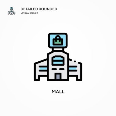 Alışveriş merkezi vektör simgesi. Modern vektör illüstrasyon kavramları. Düzenlemesi ve kişiselleştirmesi kolay.