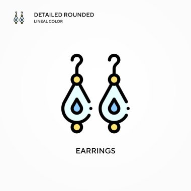 Küpe vektör ikonu. Modern vektör illüstrasyon kavramları. Düzenlemesi ve kişiselleştirmesi kolay.