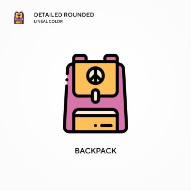 Sırt çantası vektör simgesi. Modern vektör illüstrasyon kavramları. Düzenlemesi ve kişiselleştirmesi kolay.