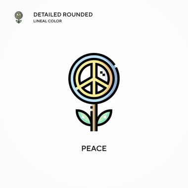 Barış vektör simgesi. Modern vektör illüstrasyon kavramları. Düzenlemesi ve kişiselleştirmesi kolay.