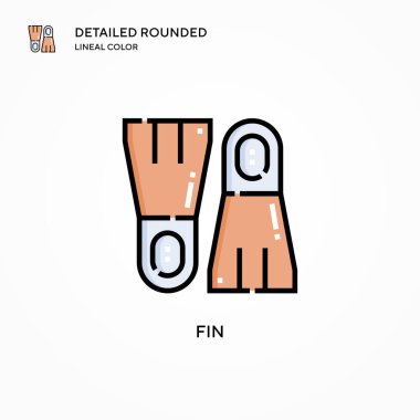 Fin vektör simgesi. Modern vektör illüstrasyon kavramları. Düzenlemesi ve kişiselleştirmesi kolay.