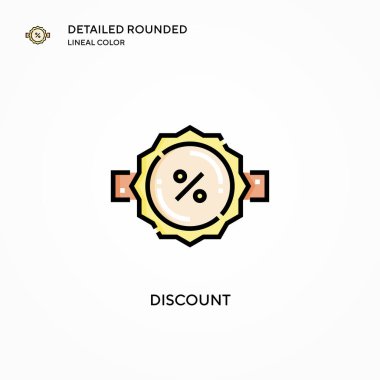 İndirimli vektör simgesi. Modern vektör illüstrasyon kavramları. Düzenlemesi ve kişiselleştirmesi kolay.