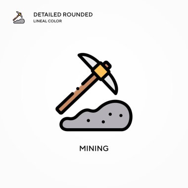 Madencilik vektör ikonu. Modern vektör illüstrasyon kavramları. Düzenlemesi ve kişiselleştirmesi kolay.
