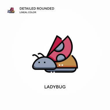 Uğur böceği vektör simgesi. Modern vektör illüstrasyon kavramları. Düzenlemesi ve kişiselleştirmesi kolay.