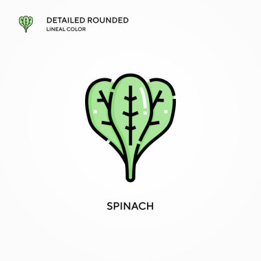 Ispanak vektör simgesi. Modern vektör illüstrasyon kavramları. Düzenlemesi ve kişiselleştirmesi kolay.