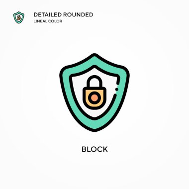 Blok vektör simgesi. Modern vektör illüstrasyon kavramları. Düzenlemesi ve kişiselleştirmesi kolay.