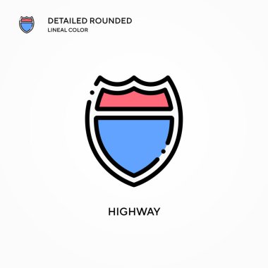 Otoyol vektör simgesi. Modern vektör illüstrasyon kavramları. Düzenlemesi ve kişiselleştirmesi kolay.