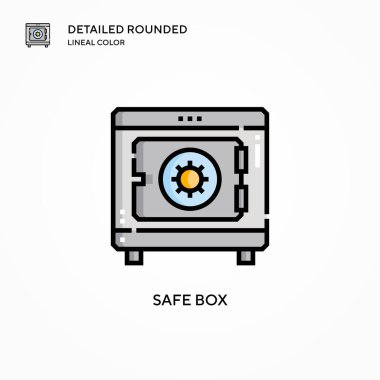 Güvenli kutu vektör simgesi. Modern vektör illüstrasyon kavramları. Düzenlemesi ve kişiselleştirmesi kolay.