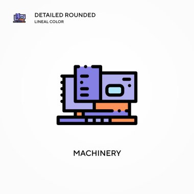 Makine vektör simgesi. Modern vektör illüstrasyon kavramları. Düzenlemesi ve kişiselleştirmesi kolay.