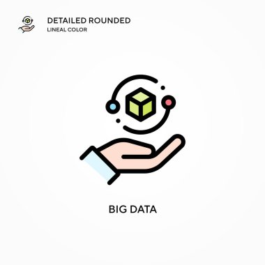 Büyük veri vektör simgesi. Modern vektör illüstrasyon kavramları. Düzenlemesi ve kişiselleştirmesi kolay.