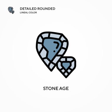 Taş Devri vektör simgesi. Modern vektör illüstrasyon kavramları. Düzenlemesi ve kişiselleştirmesi kolay.