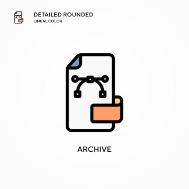 Arşiv vektör simgesi. Modern vektör illüstrasyon kavramları. Düzenlemesi ve kişiselleştirmesi kolay.