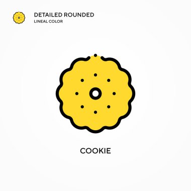 Kurabiye vektör simgesi. Modern vektör illüstrasyon kavramları. Düzenlemesi ve kişiselleştirmesi kolay.