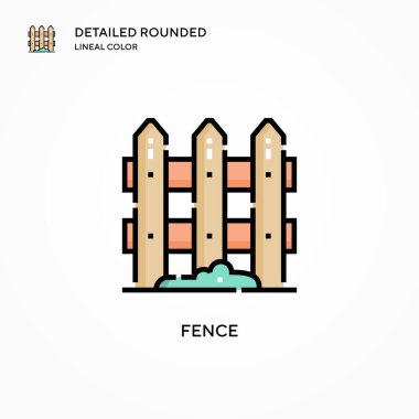 Çit vektör simgesi. Modern vektör illüstrasyon kavramları. Düzenlemesi ve kişiselleştirmesi kolay.