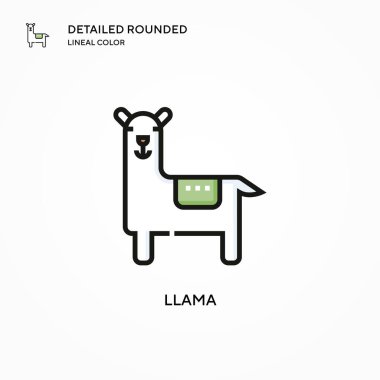 Lama vektör simgesi. Modern vektör illüstrasyon kavramları. Düzenlemesi ve kişiselleştirmesi kolay.