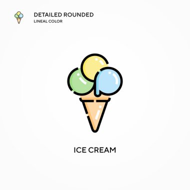 Dondurma vektör simgesi. Modern vektör illüstrasyon kavramları. Düzenlemesi ve kişiselleştirmesi kolay.