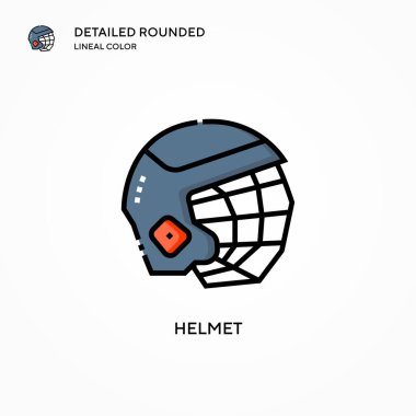 Miğfer vektör simgesi. Modern vektör illüstrasyon kavramları. Düzenlemesi ve kişiselleştirmesi kolay.