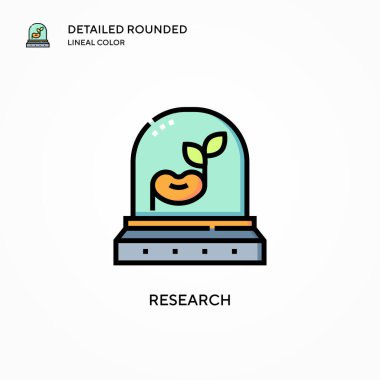 Araştırma vektör simgesi. Modern vektör illüstrasyon kavramları. Düzenlemesi ve kişiselleştirmesi kolay.