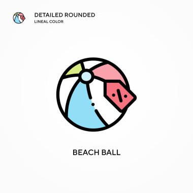 Plaj topu vektör simgesi. Modern vektör illüstrasyon kavramları. Düzenlemesi ve kişiselleştirmesi kolay.