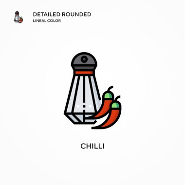 Chilli vektör simgesi. Modern vektör illüstrasyon kavramları. Düzenlemesi ve kişiselleştirmesi kolay.