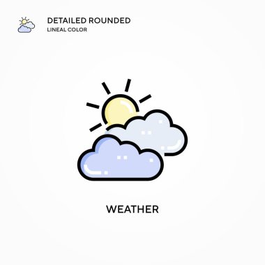 Hava durumu vektör simgesi. Modern vektör illüstrasyon kavramları. Düzenlemesi ve kişiselleştirmesi kolay.