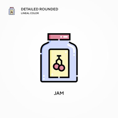 Jam vektör simgesi. Modern vektör illüstrasyon kavramları. Düzenlemesi ve kişiselleştirmesi kolay.