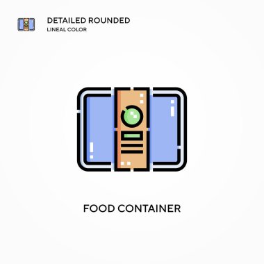 Yiyecek kabı taşıyıcı ikonu. Modern vektör illüstrasyon kavramları. Düzenlemesi ve kişiselleştirmesi kolay.