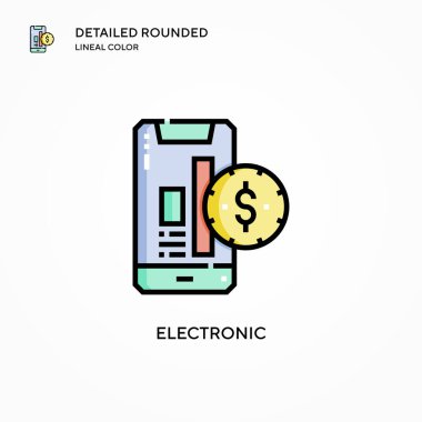 Elektronik vektör simgesi. Modern vektör illüstrasyon kavramları. Düzenlemesi ve kişiselleştirmesi kolay.