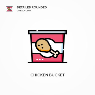 Tavuk kovası vektör simgesi. Modern vektör illüstrasyon kavramları. Düzenlemesi ve kişiselleştirmesi kolay.