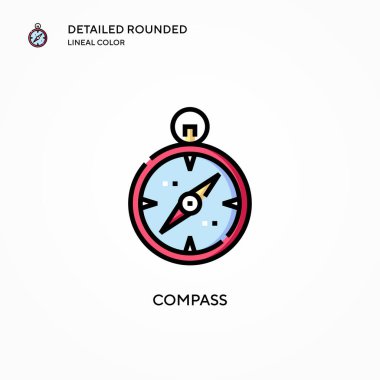Pusula vektör simgesi. Modern vektör illüstrasyon kavramları. Düzenlemesi ve kişiselleştirmesi kolay.