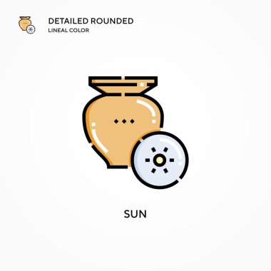 Güneş vektör simgesi. Modern vektör illüstrasyon kavramları. Düzenlemesi ve kişiselleştirmesi kolay.