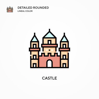Castle vektör simgesi. Modern vektör illüstrasyon kavramları. Düzenlemesi ve kişiselleştirmesi kolay.