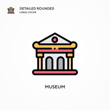 Müze vektör simgesi. Modern vektör illüstrasyon kavramları. Düzenlemesi ve kişiselleştirmesi kolay.
