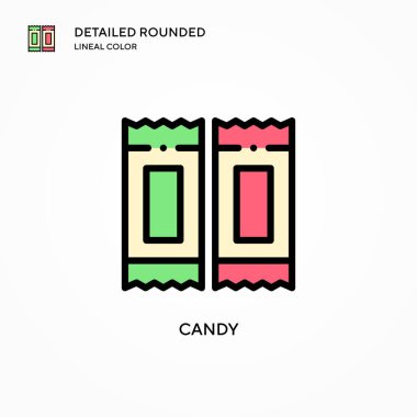 Şeker vektör simgesi. Modern vektör illüstrasyon kavramları. Düzenlemesi ve kişiselleştirmesi kolay.