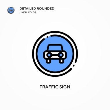 Trafik işareti vektör simgesi. Modern vektör illüstrasyon kavramları. Düzenlemesi ve kişiselleştirmesi kolay.