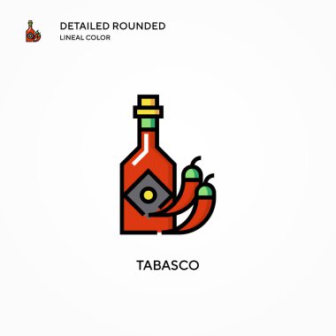 Tabasco vektör simgesi. Modern vektör illüstrasyon kavramları. Düzenlemesi ve kişiselleştirmesi kolay.