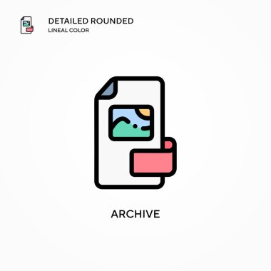 Arşiv vektör simgesi. Modern vektör illüstrasyon kavramları. Düzenlemesi ve kişiselleştirmesi kolay.