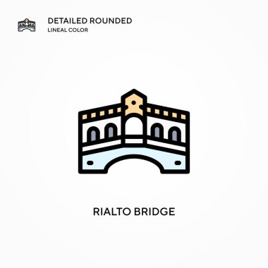 Rialto Köprüsü vektör simgesi. Modern vektör illüstrasyon kavramları. Düzenlemesi ve kişiselleştirmesi kolay.